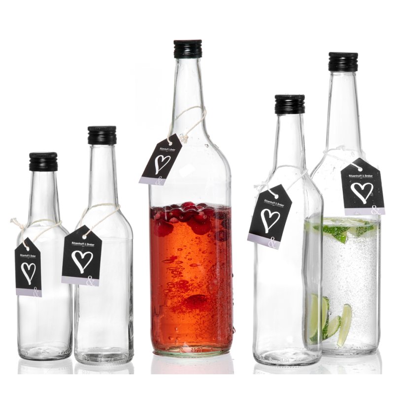 Ritzenhoff & Breker bouteille verre MARA, 1 litre, fermeture à vis, 6 pièces